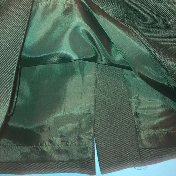 Vintage A-Line Pleated Green Business Skirt - Picture 5 of 8
